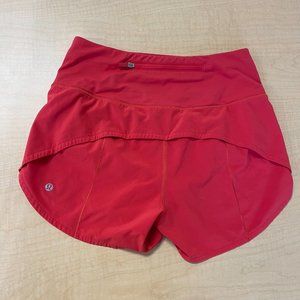 lululemon speed up HR 4" Carnation Red